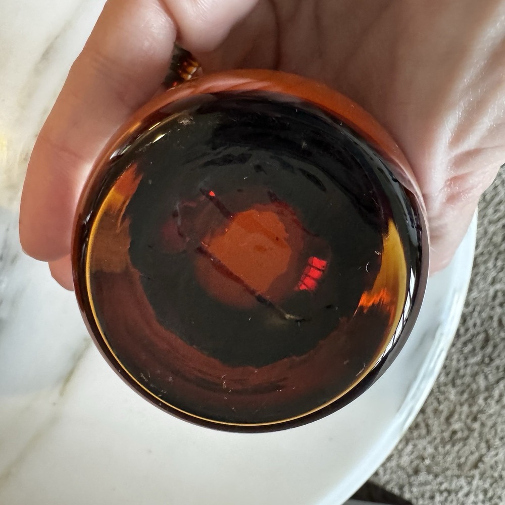 Crate Barrel Diva Pair Of Amber Glass Votive Candle Holders - Picture 4 of 6